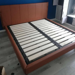 Italian genuine cowhide leather bed frame designs bedroom furniture leather bed