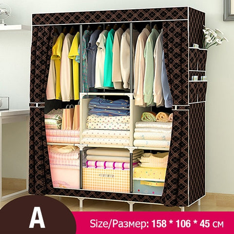 Non-woven Large Wardrobe Coffee Fabric Closet Portable Folding Dust-proof Waterproof Storage Cabinet Home Furniture