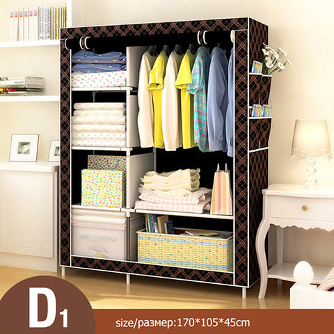 Non-woven Large Wardrobe Coffee Fabric Closet Portable Folding Dust-proof Waterproof Storage Cabinet Home Furniture