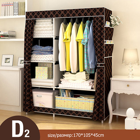 Non-woven Large Wardrobe Coffee Fabric Closet Portable Folding Dust-proof Waterproof Storage Cabinet Home Furniture