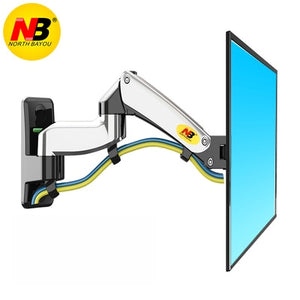 NB F150 2-7kg 75x75 100x100 aluminum Gas spring 360 degree rotate tv mount bracket dual arm 17"-27" lcd monitor stand mount