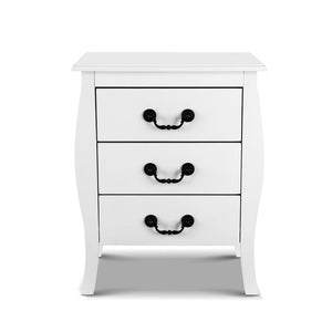 Bedside Tables 3 Drawers Storage Nightstand Side Chest Cabinet Lamp Unit Bedroom Desk Home Furniture Large Storage Space A2