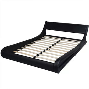 New Arrival Bed Frame 5FT King Size/150x200cm Artificial Leather Curl Black Simple Bed Base Fashion Bedsteads Double Bed