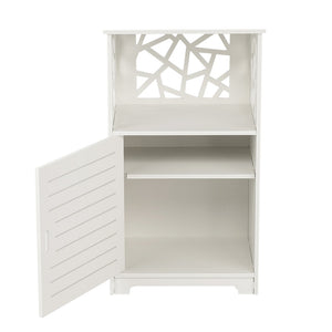 Single Door With Compartment 70cm high Bedside Table PVC Nightstands 41 x 30 x 70 cm E2S