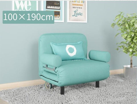 Modern Fashion Folding Washable Multifunctional Lazy Cotton & Linen Fabric Reclining Futon Chair Sofa Bed