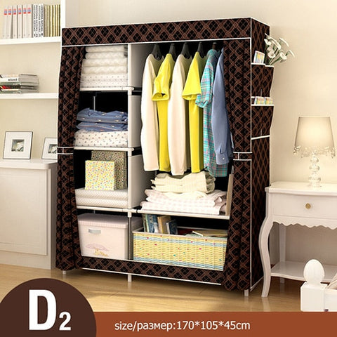 Bedroom Multipurpose Non-woven Cloth Wardrobe Folding Portable Clothing Storage Cabinet Dustproof Cloth Closet Home Furniture