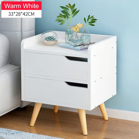 Nordic High foot Nightstand Wooden Bedside table With drawer organizer Storage cabinet fashion Mini desk bedroom Furniture