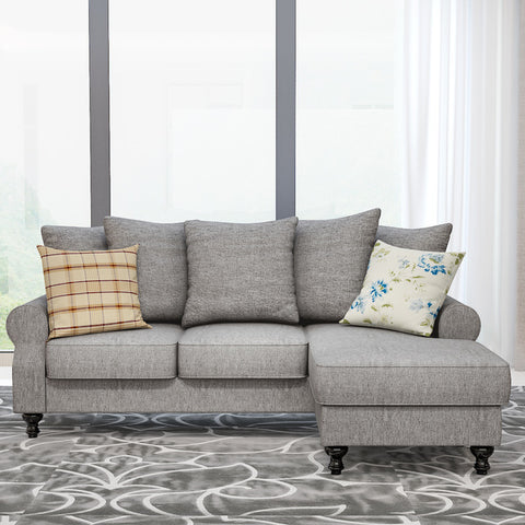 Panana Fabric Corner Sofa With Reversible Chaise Lounge Sofa Chair Washable Clothes + Pillows